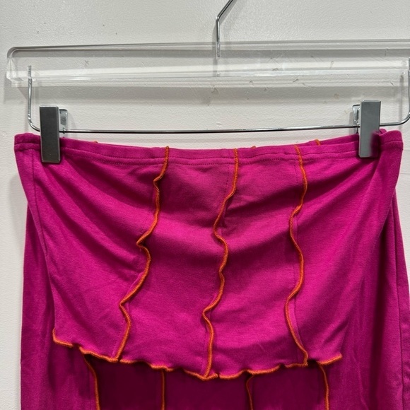 Urban Outfitters Stretch Skirt Strapless Tube Top Set Small Berry Orange - Picture 3 of 5